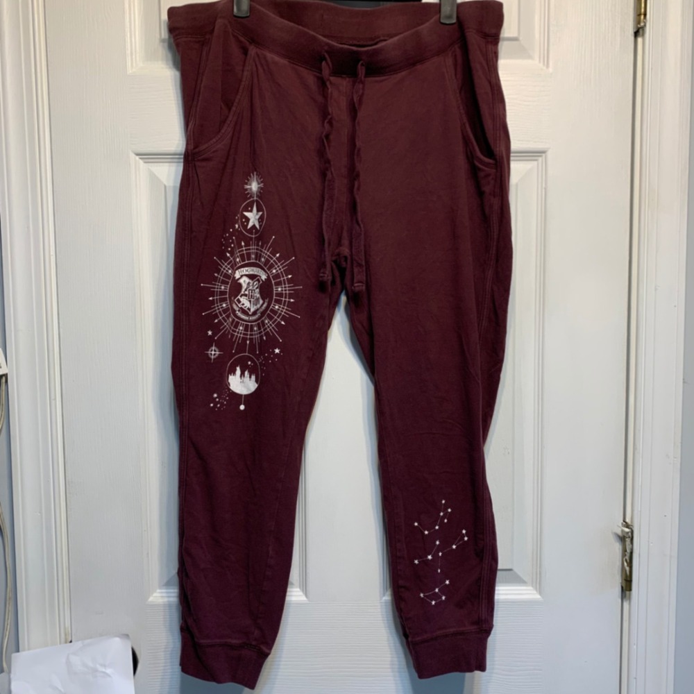 Harry Potter Joggers Size 1 (1X) Hogwarts Crest Constellation Sweatpants Magic